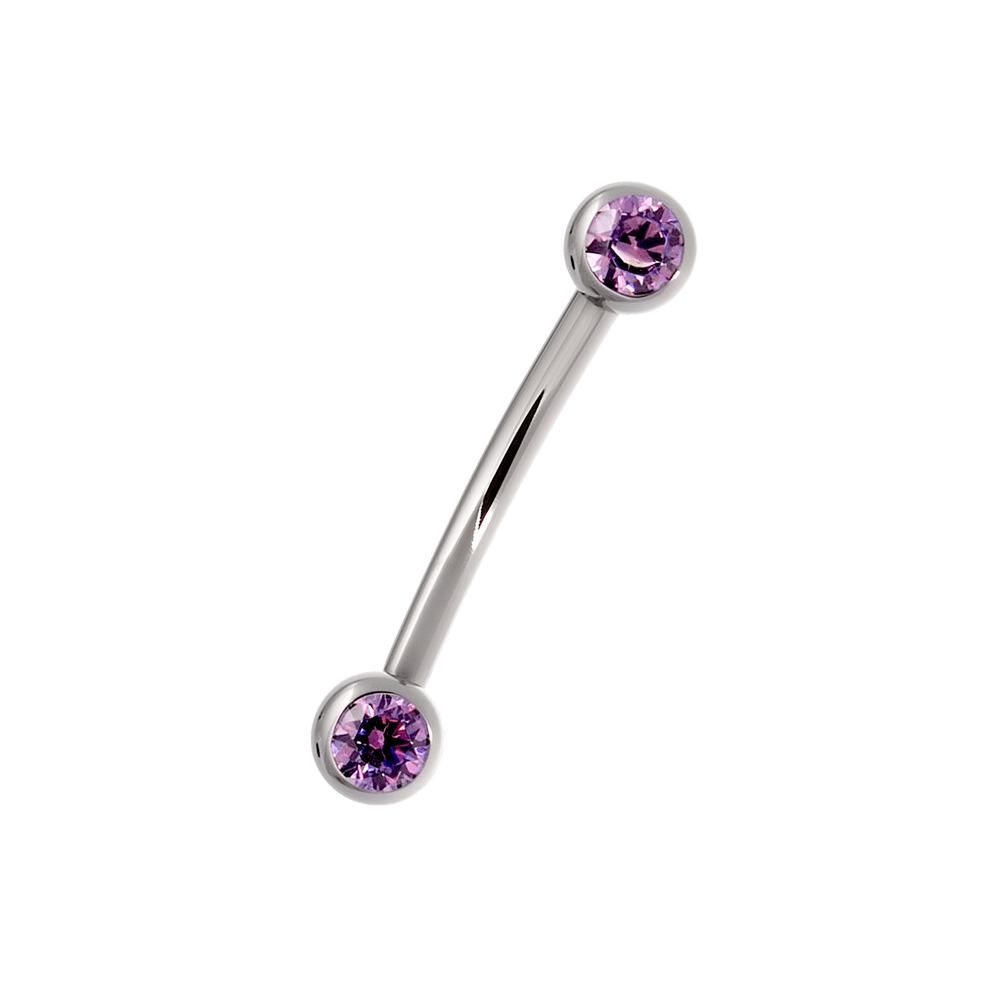 Side-set Gem Curved Barbell - Fancy Purple – IRIS Studios