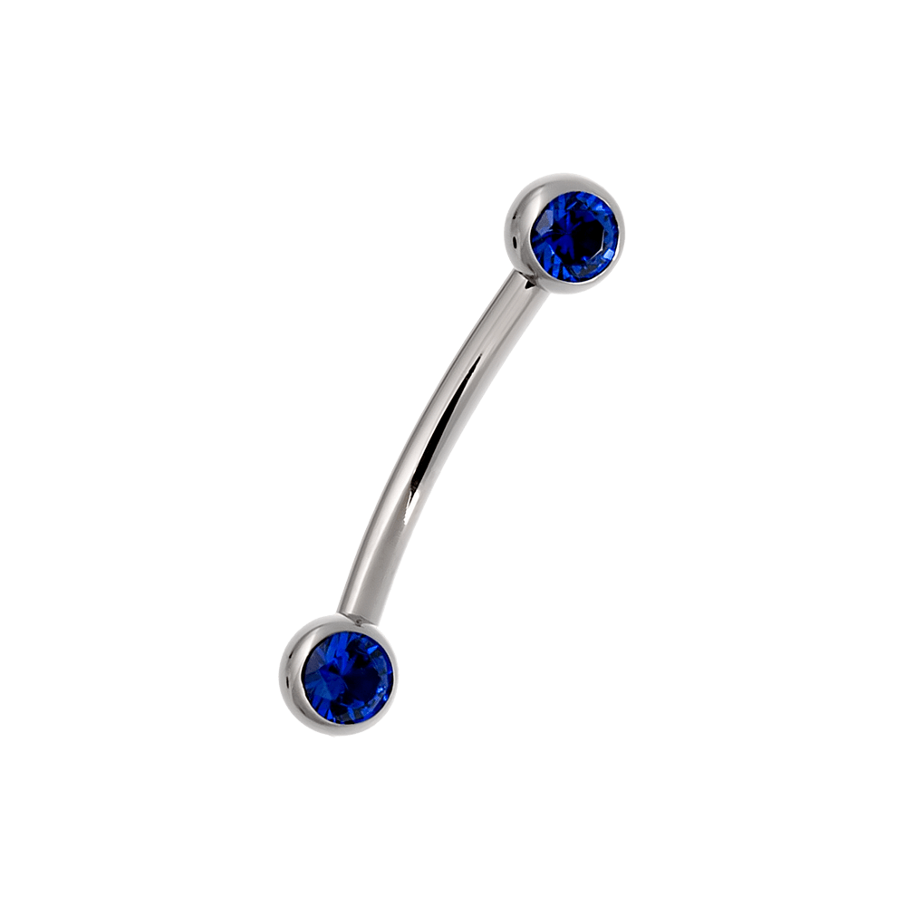 Side-set Gem Curved Barbell - Sapphire – IRIS Studios
