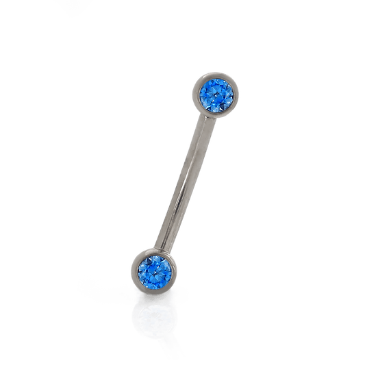 Side-set Gem Curved Barbell - Arctic Blue
