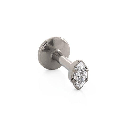 Marquise Prong - Faceted - Titanium