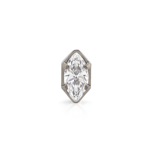 Marquise Prong - Faceted - Titanium