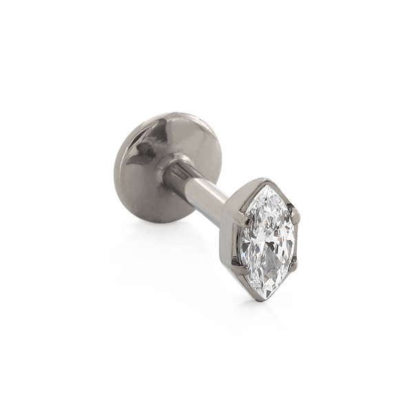 Marquise Prong - Faceted - Titanium