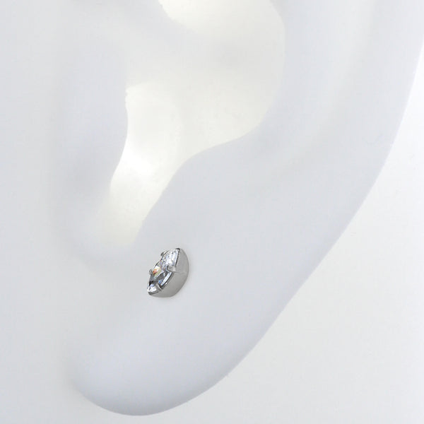 Marquise Prong - Faceted - Titanium