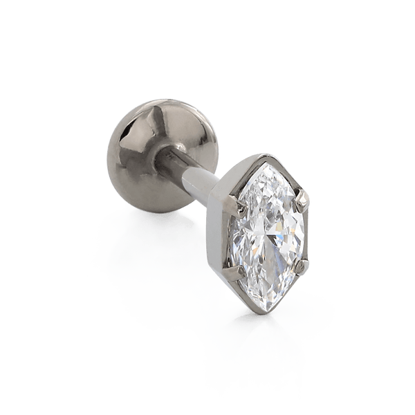 Marquise Prong - Faceted - Titanium