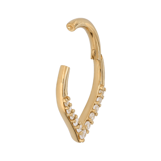 Gemmed Drop Hinged Ring