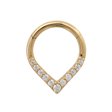 Gemmed Drop Hinged Ring