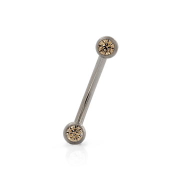 Side-set Gem Curved Barbell - Champagne