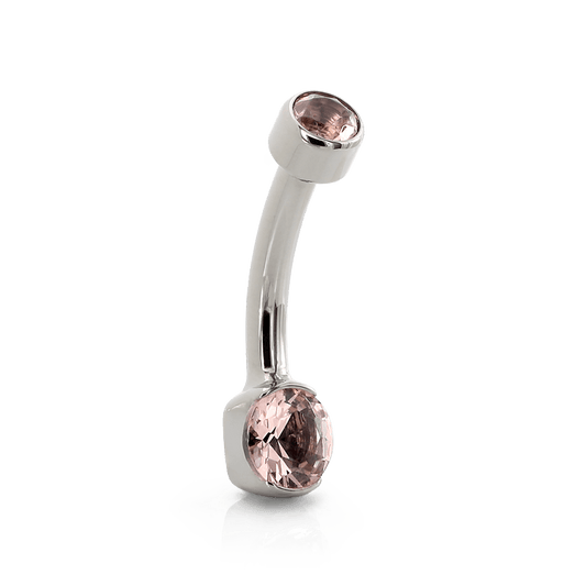 Mini Partial Bezel Navel Curve - Dusty Morganite