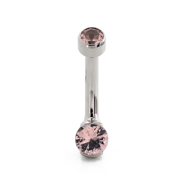 Mini Partial Bezel Navel Curve - Dusty Morganite