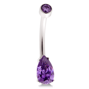 Pear Navel Curve - Amethyst CZ