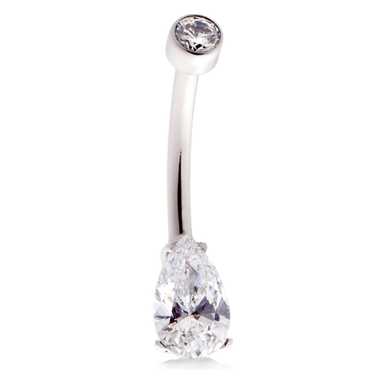 Pear Navel Curve - White CZ