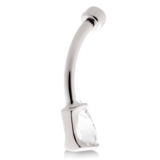 Pear Navel Curve - White CZ