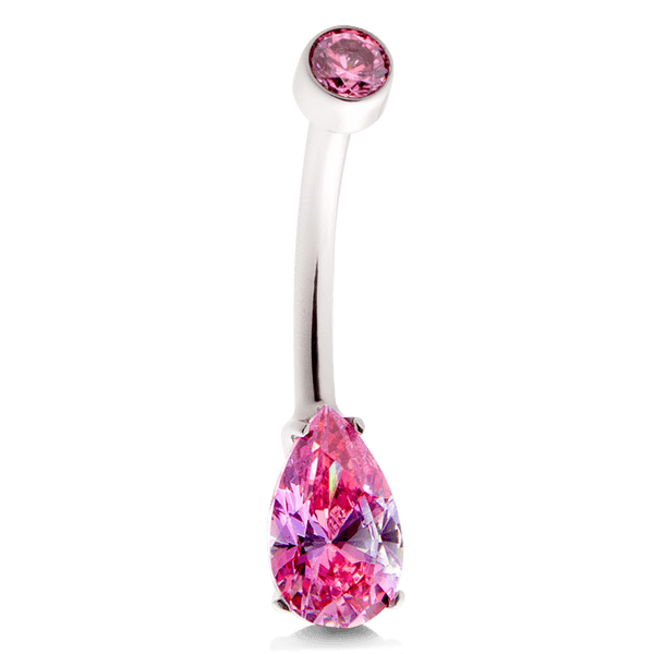 Pear Navel Curve - Pink CZ