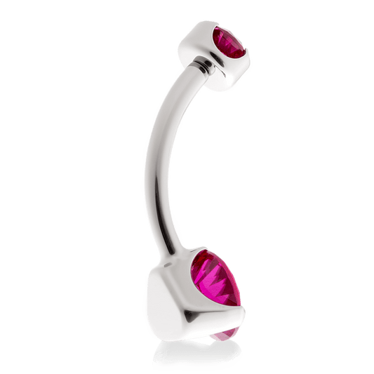 Prong-Set Faceted Navel Curve - Ruby CZ