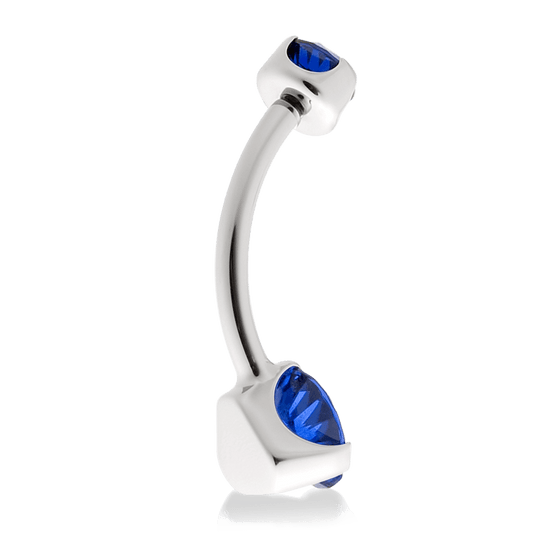 Prong-Set Faceted Navel Curve - Sapphire CZ