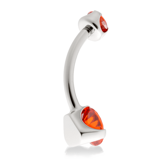 Prong-Set Faceted Navel Curve - Tangerine