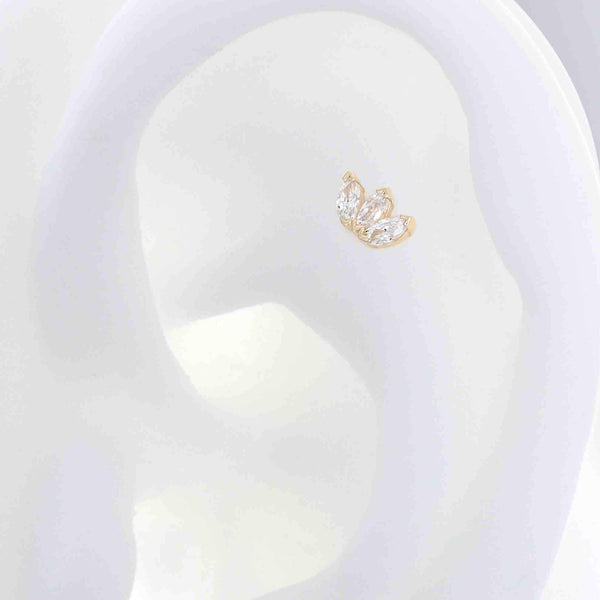 Triple Marquise Fan - 14k