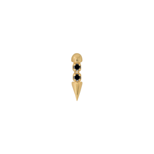 Well Articulated Bitty Monochromatic Black Spinel yellow gold dangle earring earlobe nostril nose lip philtrum snake bites cartilage helix conch flat tragus gemstones art fashion style body jewelry pupil hall IRIS PIERCING STUDIOS