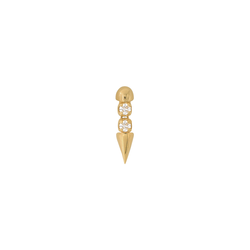 Well Articulated Bitty Monochromatic White Diamond yellow gold dangle earring earlobe nostril nose lip philtrum snake bites cartilage helix conch flat tragus gemstones art fashion style body jewelry pupil hall IRIS PIERCING STUDIOS