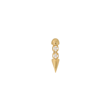 Well Articulated Bitty Monochromatic White Diamond yellow gold dangle earring earlobe nostril nose lip philtrum snake bites cartilage helix conch flat tragus gemstones art fashion style body jewelry pupil hall IRIS PIERCING STUDIOS