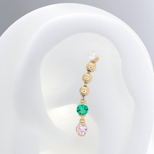 BEADED Two Faced Long Charm