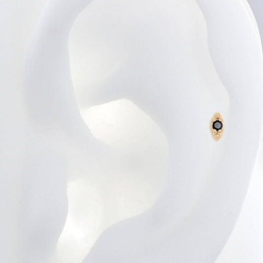 Marquise with Round Stone - Black CZ