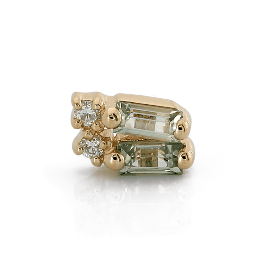 Double Stack Baguette Gemstones - Green Sapphire