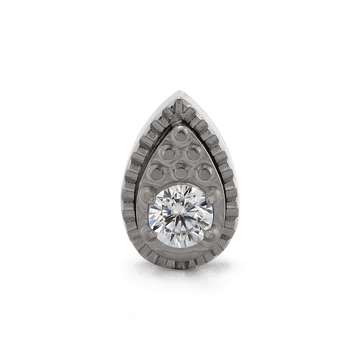 Beaded Drop with Gem - Titanium