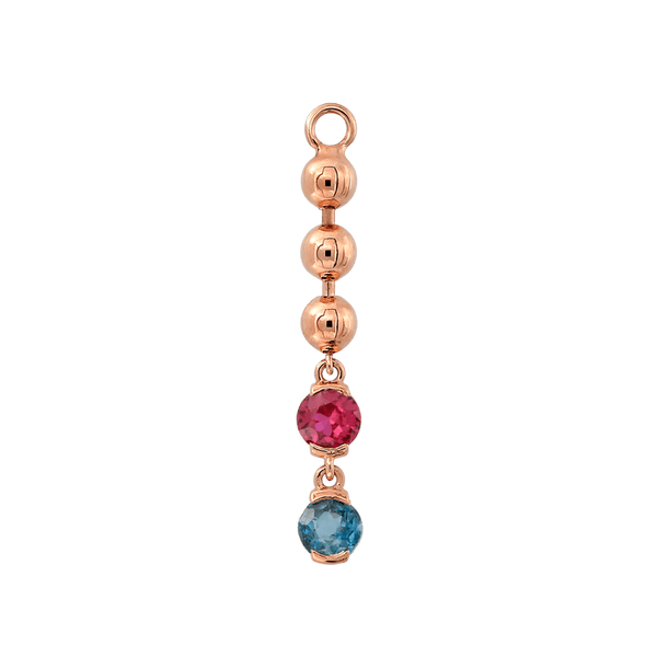 BEADED Two Faced Long Charm