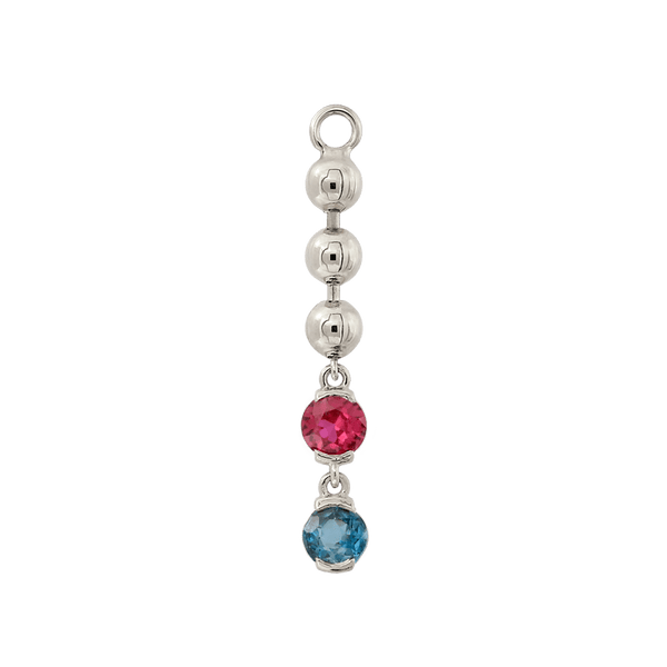 BEADED Two Faced Long Charm