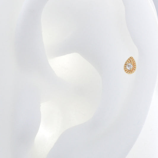 Beaded Drop with Gem