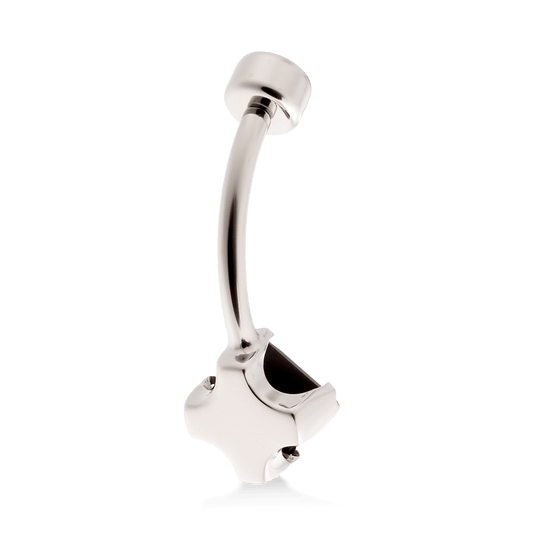 Princess Cut Navel Curve - Black CZ