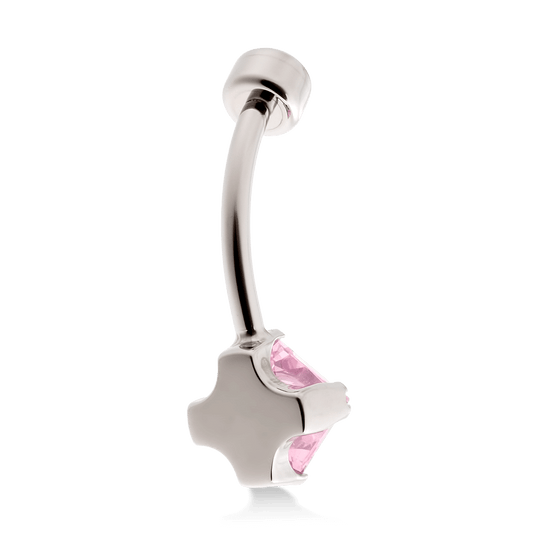 Princess Cut Navel Curve - Pink Tourmaline