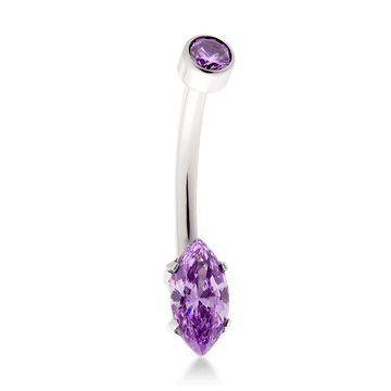Marquise Navel Curve - Amethyst CZ