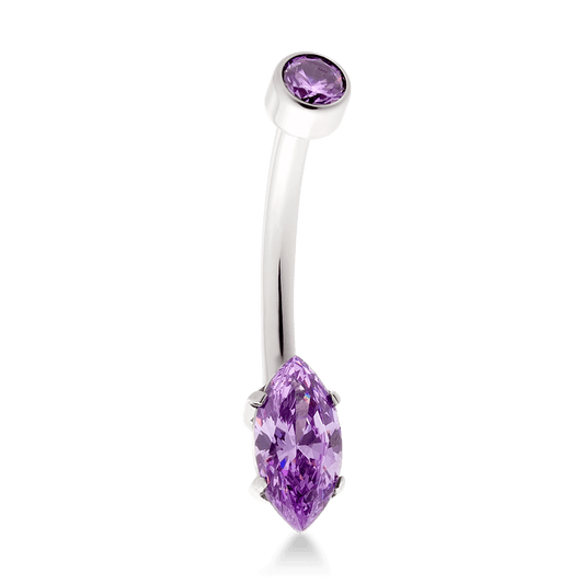 Marquise Navel Curve - Amethyst CZ