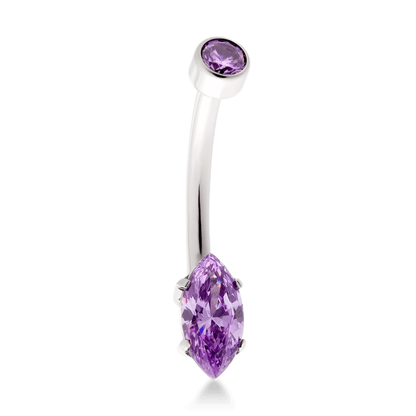 Marquise Navel Curve - Amethyst CZ