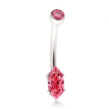 Marquise Navel Curve - Pink CZ