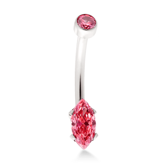 Marquise Navel Curve - Pink CZ