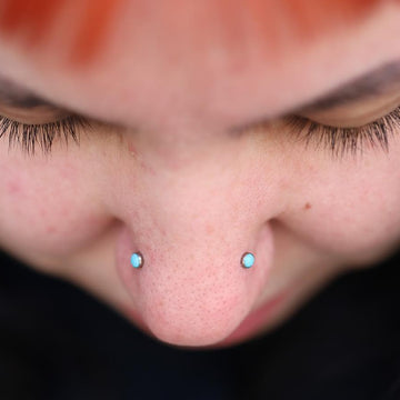 double nostril nose piercing done at IRIS in Portland Oregon