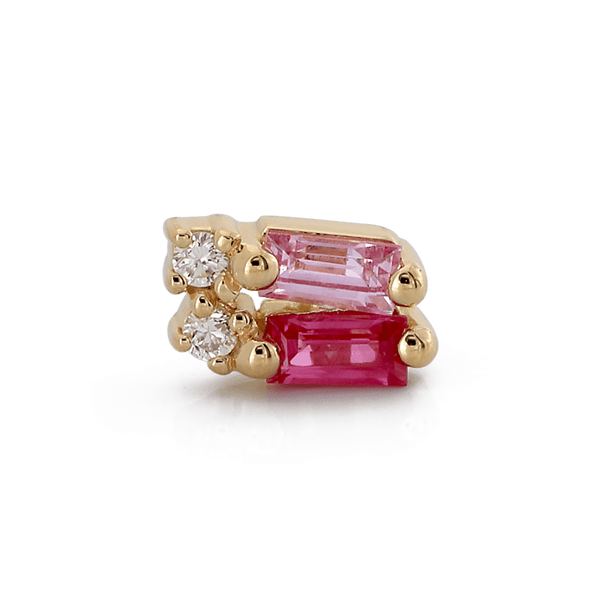 Double Stack Baguette Gemstones - Pink Sapphires