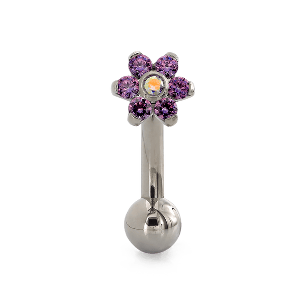 7 Stone Titanium Flower - Threaded