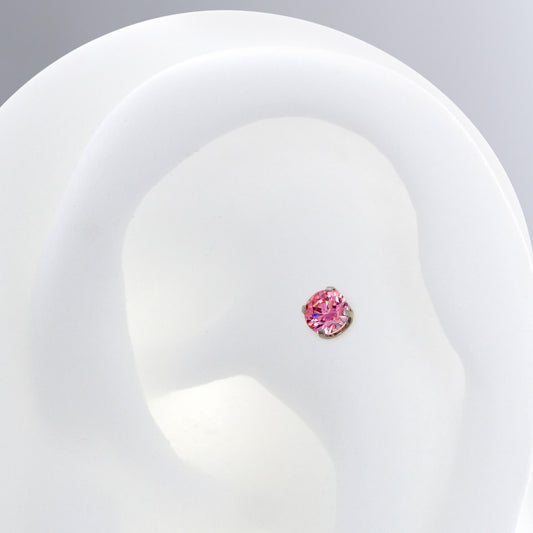 Prong Gem - Pink CZ
