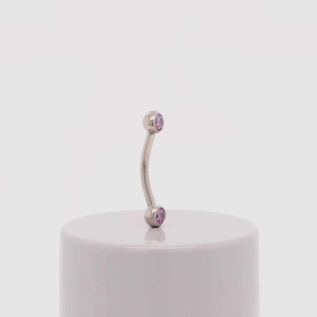 Side-set Gem Curved Barbell - Fancy Purple – IRIS Studios