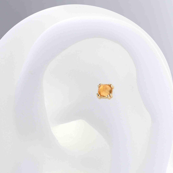 Prong-set Round Gem - Gold