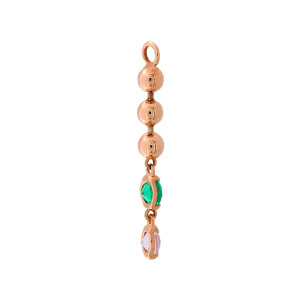 BEADED Two Faced Long Charm