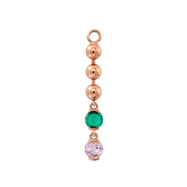 BEADED Two Faced Long Charm