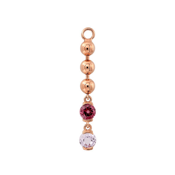 BEADED Two Faced Long Charm