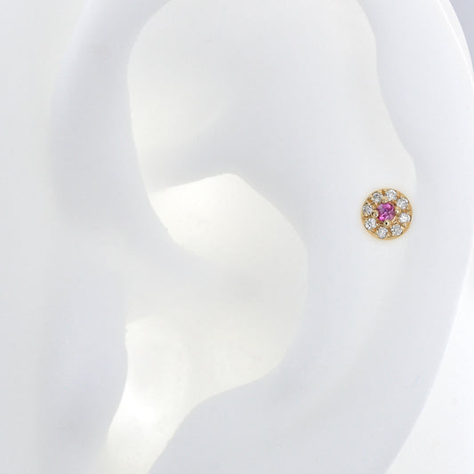 Round with Color Gemstone - Pink Sapphire