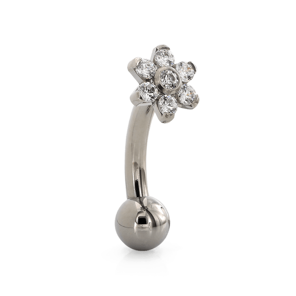 7 Stone Titanium Flower - Threaded