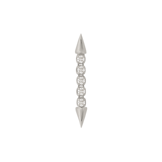 white gold Well Articulated x5 Pin Ends WHITE DIAMOND dangle pin end style fashion art body jewelry earring earlobe helix cartilage nostril gemstones Pupil Hall IRIS PIERCING STUDIOS